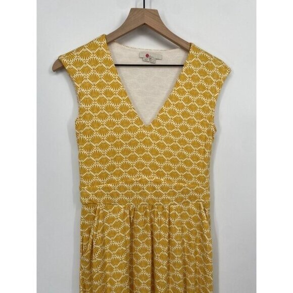 Boden Odilie Sleeveless Jersey Dress US 10R Tuscan Sun Deco Palm - Picture 4 of 7